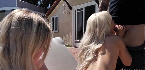  Elsa Jean showing to Chloe Foster how to bang with stepbro at SIS4K